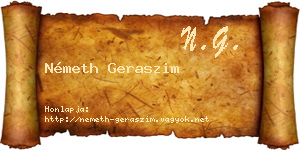 Németh Geraszim névjegykártya